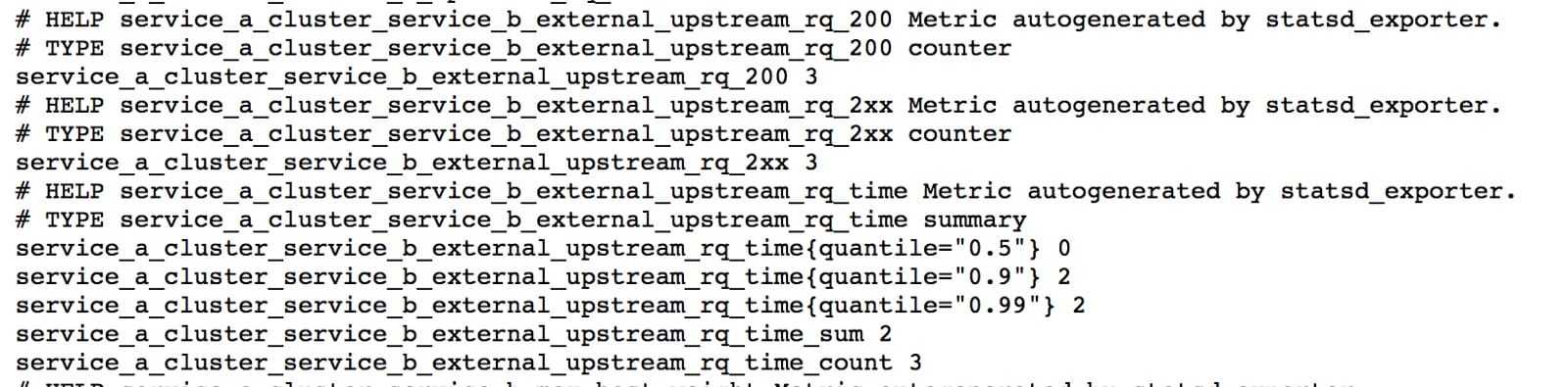 来自statsd exporter的prometheus格式的指标
